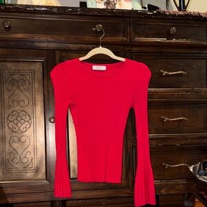 Balmain Vibrant Red Long Sleeve Top